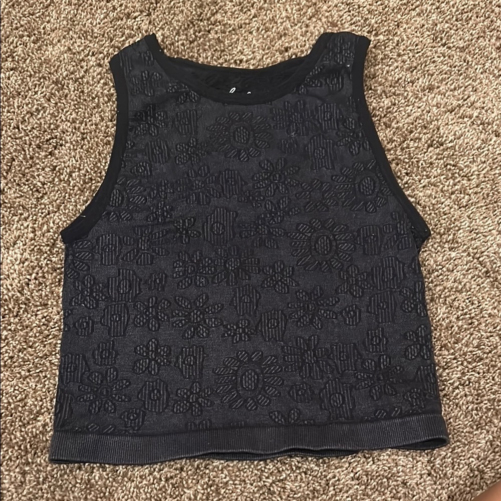 Black Floral Lace Women's Top